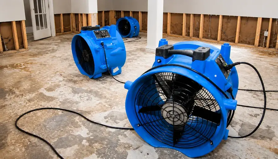Drying equipment set up in a Pasadena home