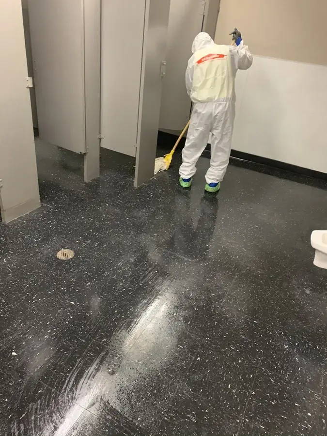 Black water cleanup crew working in a Pasadena home